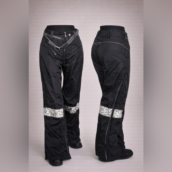 Black Snow Pants with Reflective Accents